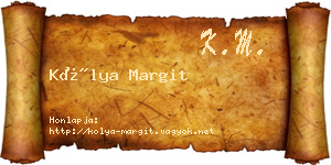 Kólya Margit névjegykártya